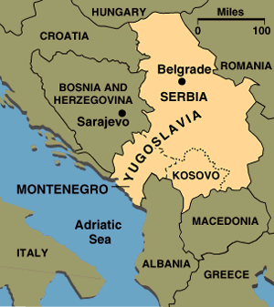 Mapa de Yugoslavia
